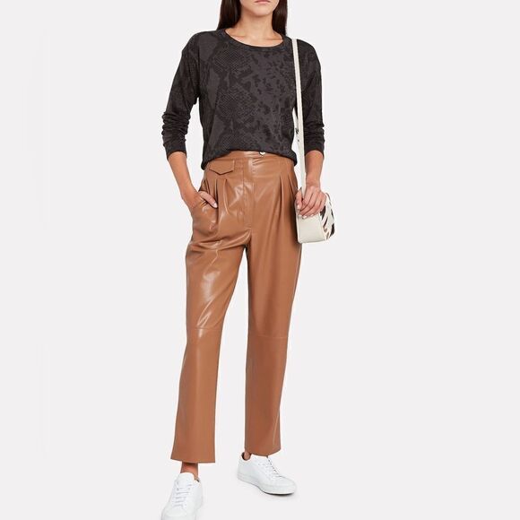 Rag & Bone Snake Print Long Sleeve Cropped Shirt C24 - Picture 3 of 6